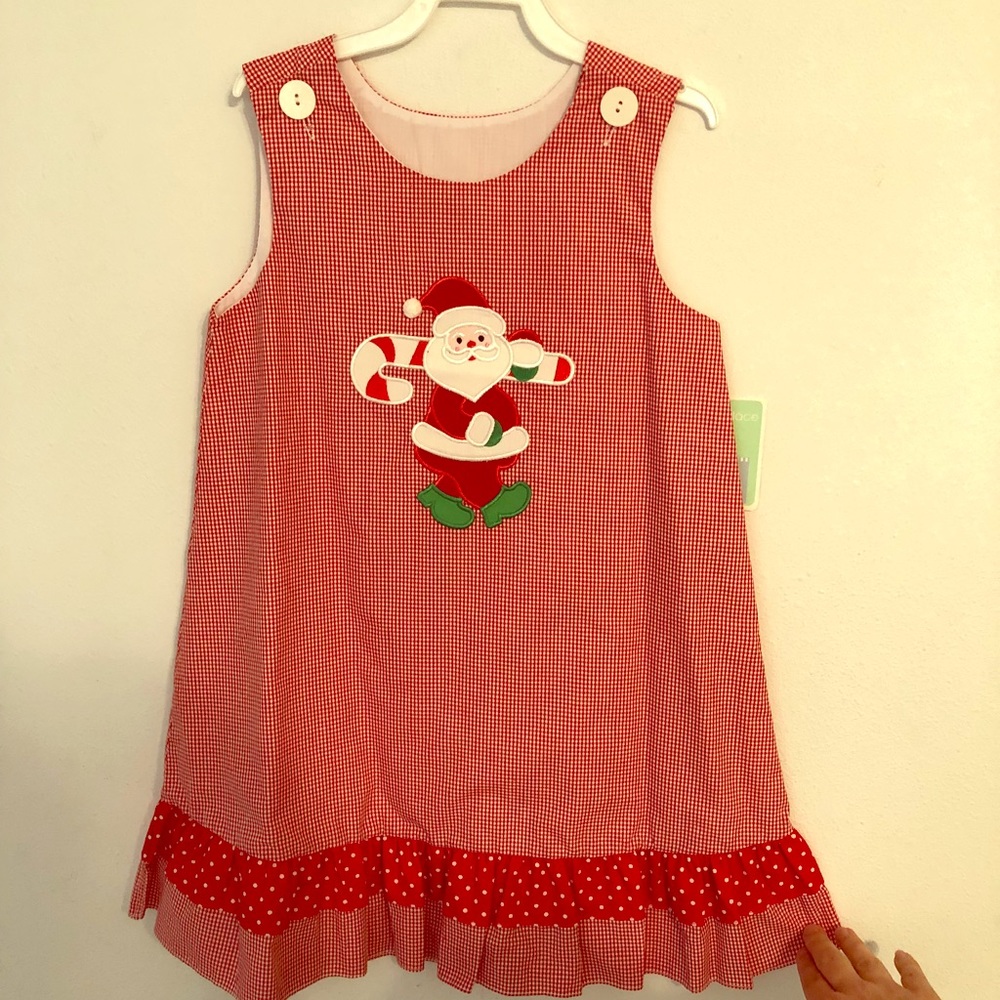 NWT Red & white gingham Christmas ruffle dress